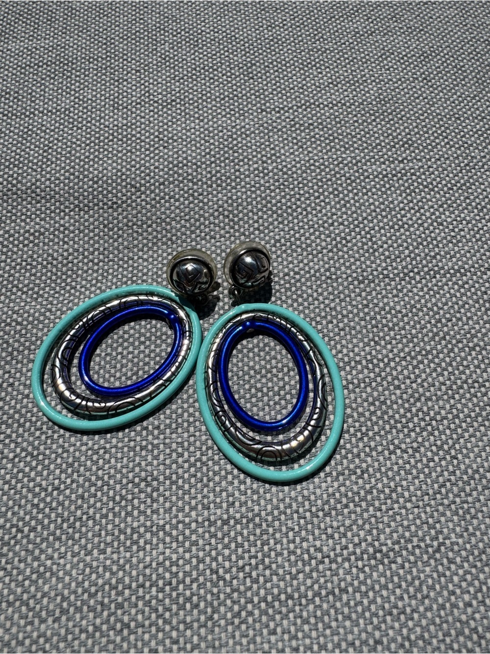 Brighton Blue & Teal Hoop Drop Earrings - Picture 5 of 7